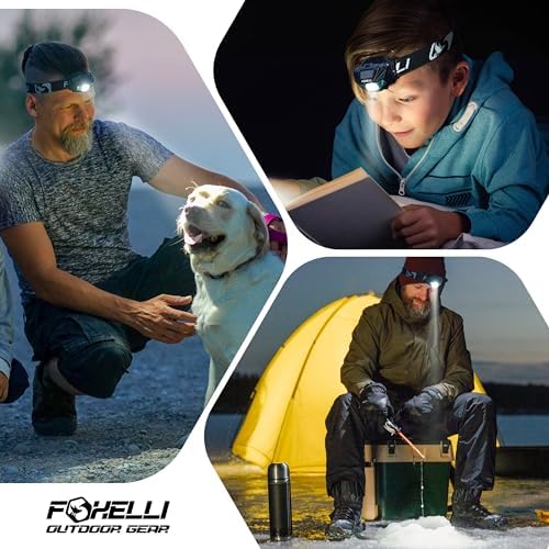 Foxelli Rechargeable LED Headlamp Delimiter Ultralight Waterproof Rechargeable Perfect for Hiking