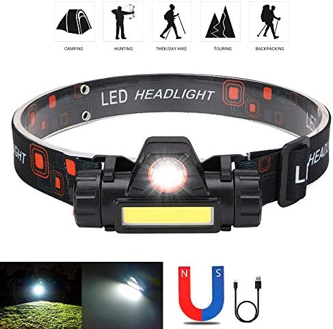 2 Pack Rechargeable Headlight with 2000 Lumens - Adjustable Waterproof Hands-Free
