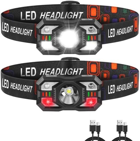 Bright Rechargeable Headlamp 2-Pack