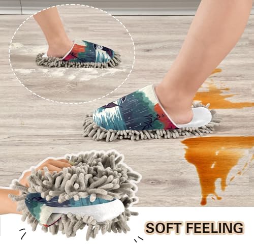 White Panda Cartoon Raining Mop Socks Cozy Fun Easy to Clean Durable