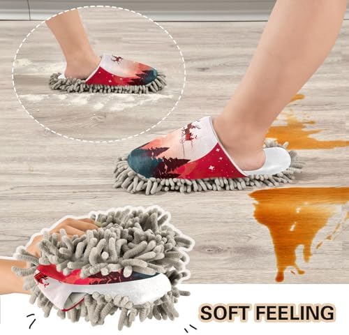 Chic Sleigh Elks Mop Slippers