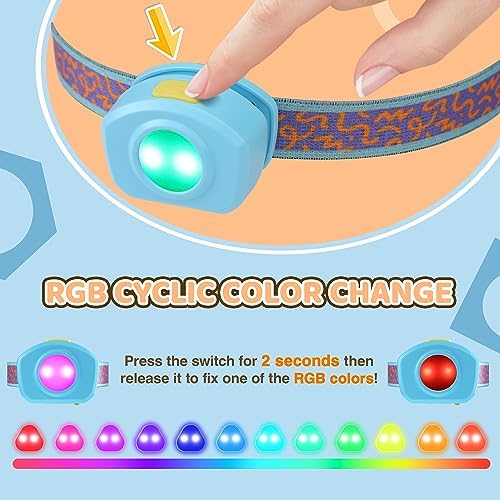 16-Piece LED Flashlight Set Rechargeable Kids Headlamp for Camping