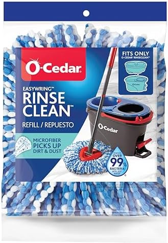 O-Cedar Microfiber Cloth Mop Refill Bacteria-Neutral Reusable Machine Washable