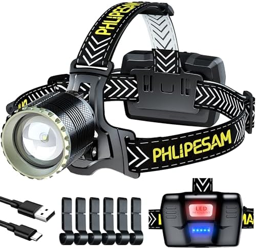150000 Lumens Rechargeable Headlamp for Adults
