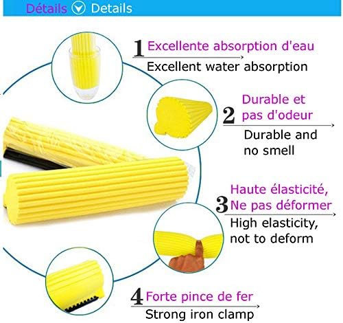 Motive Life - PVA Sponge Roller Mop Head Refills 3 Pack - Yellow