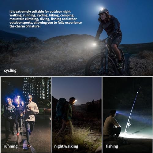 IPX6 Waterproof Led Headlamp 1500 Lumens Adjustable Angle Projection Reminder Multi-functional