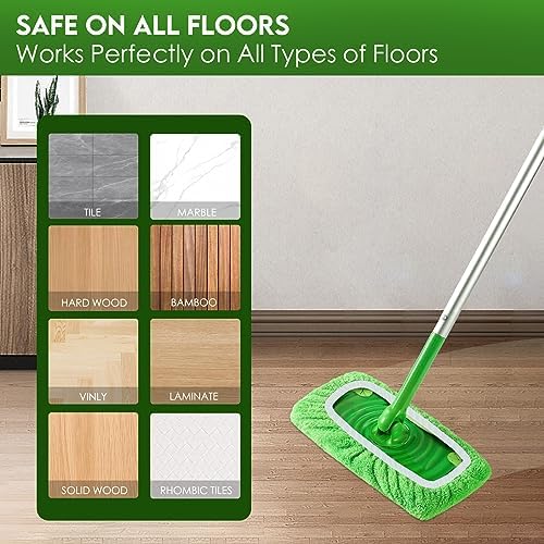 Yicotira Reusable Microfiber Mop Pads 4 Pack for Swiffer Sweeper