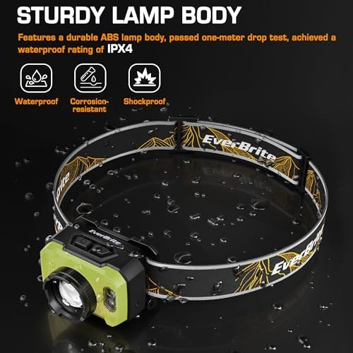 EverBrite Rechargeable Headlamp 600 Lumen Adjust to 75Stable Bright