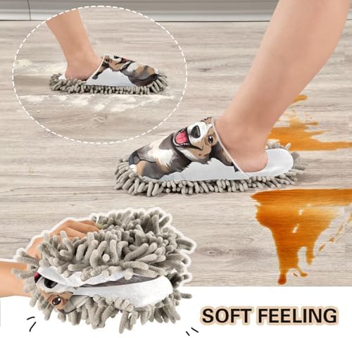 RunningBear White Corgi Mop Slippers