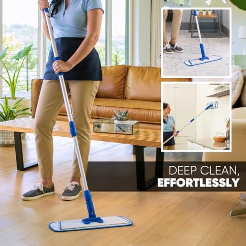 Quick Clean Durable 18 Microfiber Mop Pads 3-Pack