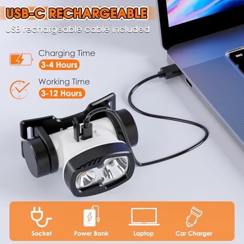 BOBKID Rechargeable LED Headlamp with 9 Modes and Motion Sensor