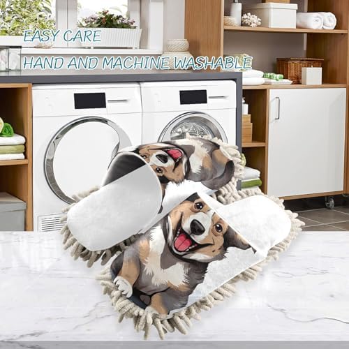 RunningBear White Corgi Mop Slippers