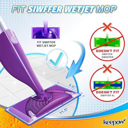 5-Pack Reusable Swiffer Wet Jet Mop Pads with Microfiber