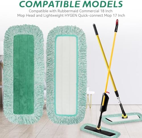 Green Microfiber Dust Mop Pads for Hardwood Tile and Laminate Floors