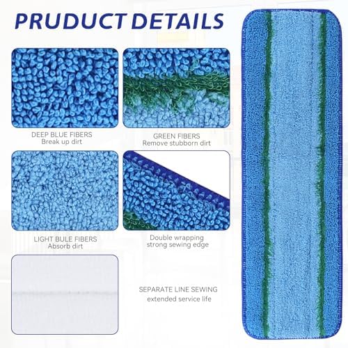 Replacement Microfiber Mop Pads for 17 18 Rubbermaid Commercial Mops