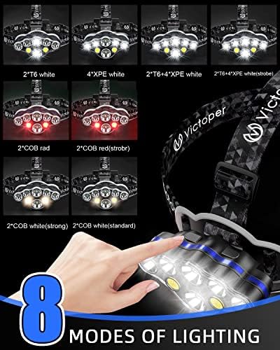 Victoper 8 LED Headlamp 18000 Lumen Waterproof Outdoor Light
