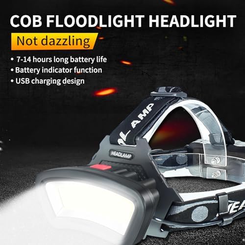 Rechargeable Headlamp withadjustable Angle for Fishing Construction
