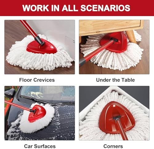 4 Pack Mop Heads for Easy Wrin Spin Mop Ensure Deep Clean