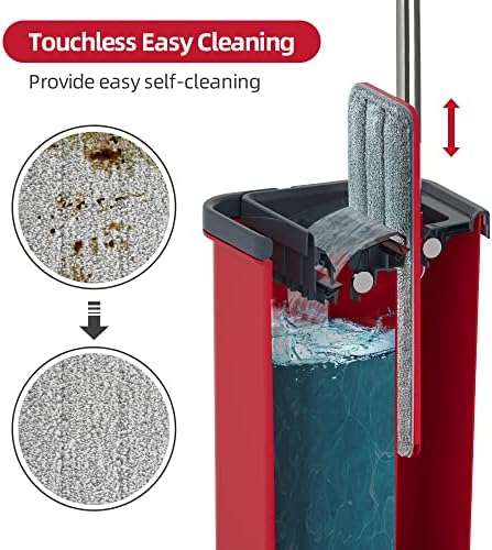 BOSHENG Flat Mop and Bucket Set with Wringer 1