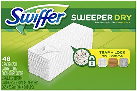 Swiffer Sweeper Dry Sweeper 48-Piece Refill Multi-Surface Durable Dust Mops