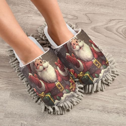 Santa Mop Slippers for a Tidy Home