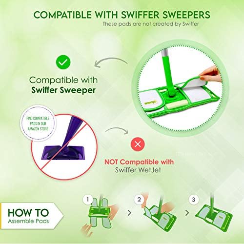 Premium Reusable Swiffer Dust Pads - 12 Inch Microfiber Mop Rolls