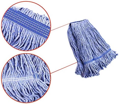 Heavy Duty Mop Heads - Blue Cotton Looped End - Replacement for Professional Use