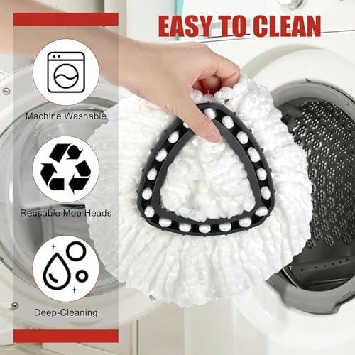 High-Quality Spin Mop Head - EasyWring Mop Refills Compatible with Triangle Spin Mop