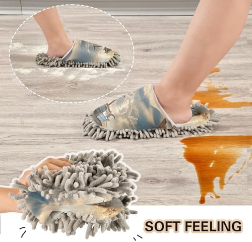 Zhirexin Microfiber Mop Slippers for Men Women Comfortable Cleaning Shoes