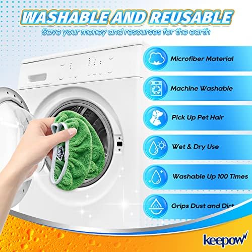 KEEPOW Reusable Wet Pads Refills Compatible with Swiffer Sweeper Mop