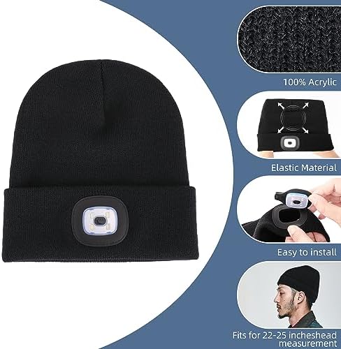 YMHB Winter Beanie Hat with LED Light