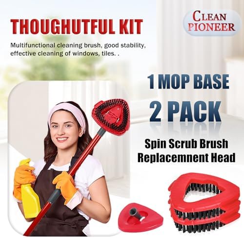2-Piece Spin Scrub Brush for Efficient Floor Cleaning