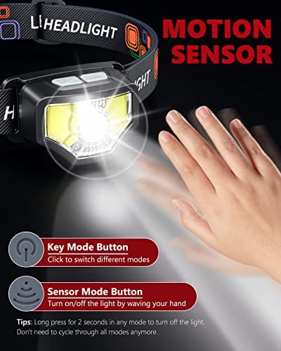 GETASI Rechargeable Dual Headlamp with Motion Sensor