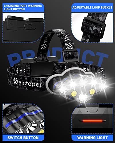 Victoper 8 LED Headlamp 18000 Lumen Waterproof Outdoor Light