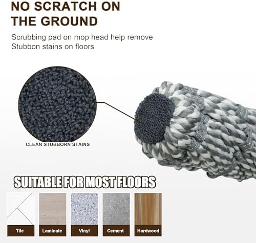 Self-Wringing Twist Mop with 525 Inch Handle
