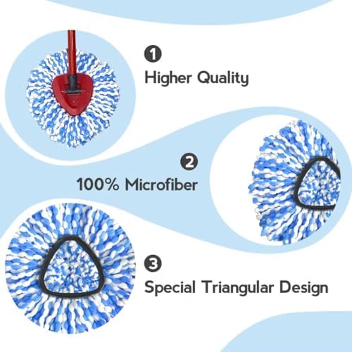 Replacement Mop Heads Set - Rinseclean 2-Tank System Microfiber Machine Washable
