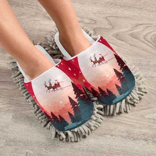 Chic Sleigh Elks Mop Slippers