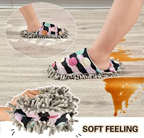 Durable Soft Macaroons Mop Slippers for Easy Floor Cleaning