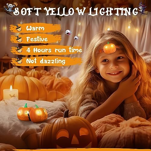 5-PK Kids Halloween Headlamp with Red Light Memory Function