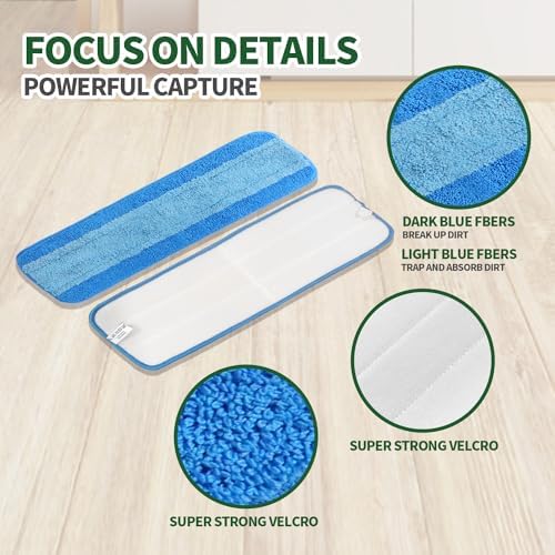 AmaVins 3 Pack Microfiber Cleaning Pads for Bona Mop