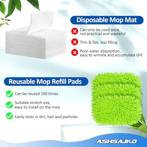 Reusable Microfiber Mop Pads 8-Pack for Swiffer Sweeper Soft Durable