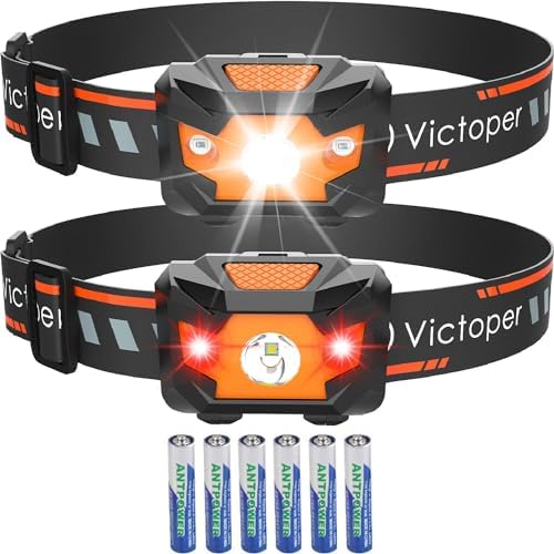 Victoper Headlamp 2 Pack with 4 Modes and Red Light 1