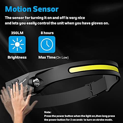 MOLAER Rechargeable 230 Motion Sensor Headlamp Outdoor Camping Hiking Use