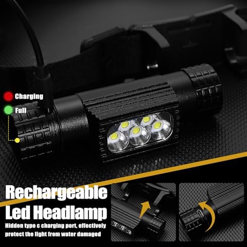 Rugtol Rechargeable Headlamp 2000 Lumen IP67 Waterproof