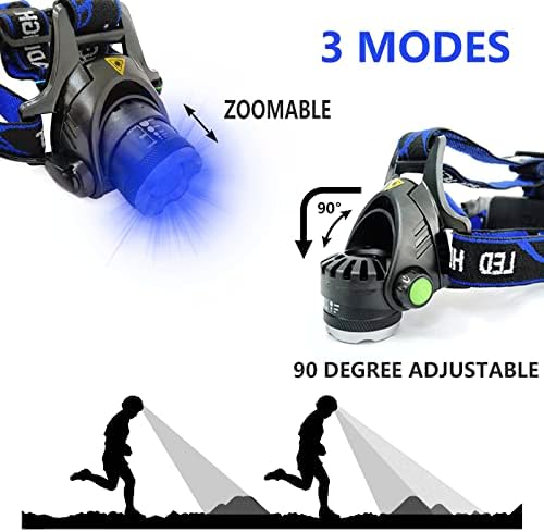 Durable Blue Light Headlamp for Night Fishing and Hunting
