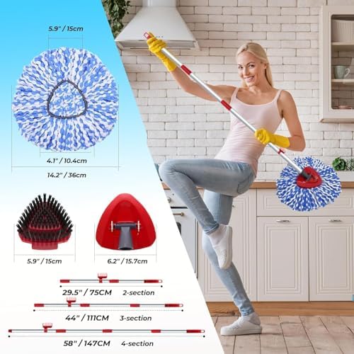 2 Pack Replaceable Spin Mop Heads for O Cedar RinseClean 2 Tank