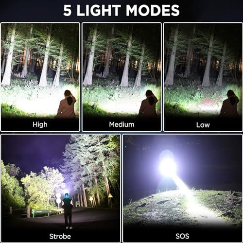 Bright Waterproof Rechargeable Headlamp Set for Camping Hiking