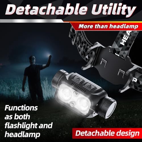 Rechargeable Headlamp with Red Light and Motion Sensor
