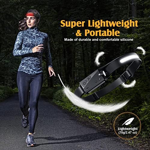 4-Piece Rechargeable Headlamp Set for Camping Hiking - Bright Durable