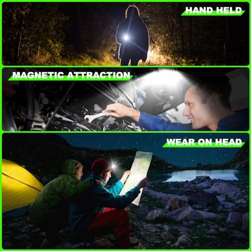Rechargeable Compact Headlamp with COB Sidelight for Camping